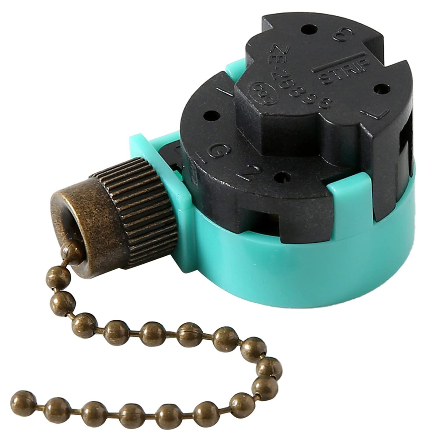 Akahttbn Ceiling Fan Switch ZE-268S6 3 Speed 4 Wire Bronze Zing Ear For Ceiling Light Fans Lamps and Wall Lights Pull Chain Switch Replacement On-Off with Pull Chain,1 Pack