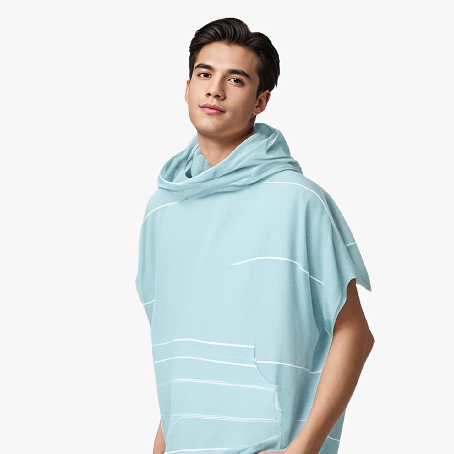 NaFurAhi 1pcs Turkish Towel Poncho Turkish Cotton Surf Poncho Changing Towels Swim Robe with Pocket Swim Cover Up