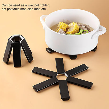 Folding Heat Resistant Pad, Insulated Hot Pot Holder Mat for Lipstick Wax Melting, Collapsible Dish Pan Mats