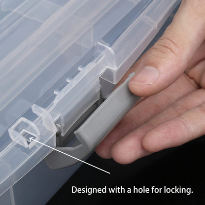 Tosnail 12-Inch 3 Layers Plastic Craft Organizer Box Storage Container First Aid Carrying Case for Sewing, Painting, Arts - Clear