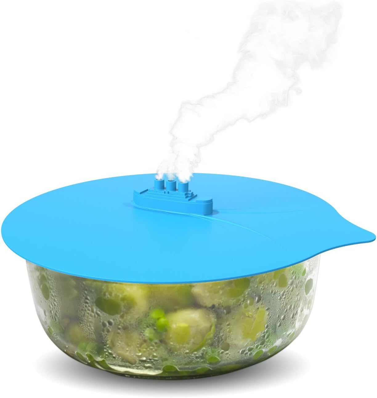 eoocvt 3pcs Steam Ship Silicone Steamer Lid Food Covers, Cute Design, Pack of 3