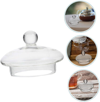 Small Glass Teapot Lid, Clear Replacement Caps for Tea Steeper, Kettle Lid, and Tea Set Cover