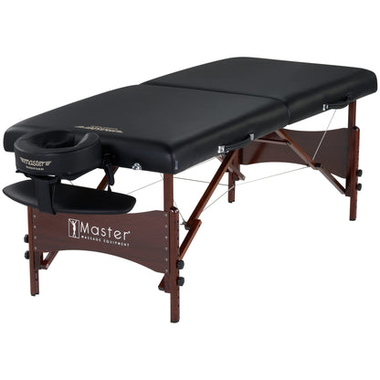 30" Newport Black Portable Massage Table Master Massage Package with Aurora Multicolor Atmosphere Ambient Lighting System