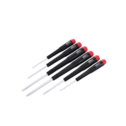 Wiha 26090 Precision Slotted Screwdriver with Precision Handle, 6 Piece Set, multi, one size