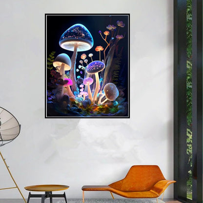 Pimio 5D DIY Diamond Art Painting Kits,Round Full Drill Mushroom Diamond Art Kits for Adults Beginner, Perfect for Home Wall Decor and Gift(12x16inch)