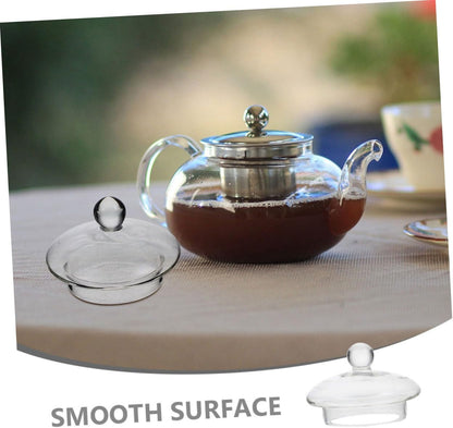 Small Glass Teapot Lid, Clear Replacement Caps for Tea Steeper, Kettle Lid, and Tea Set Cover