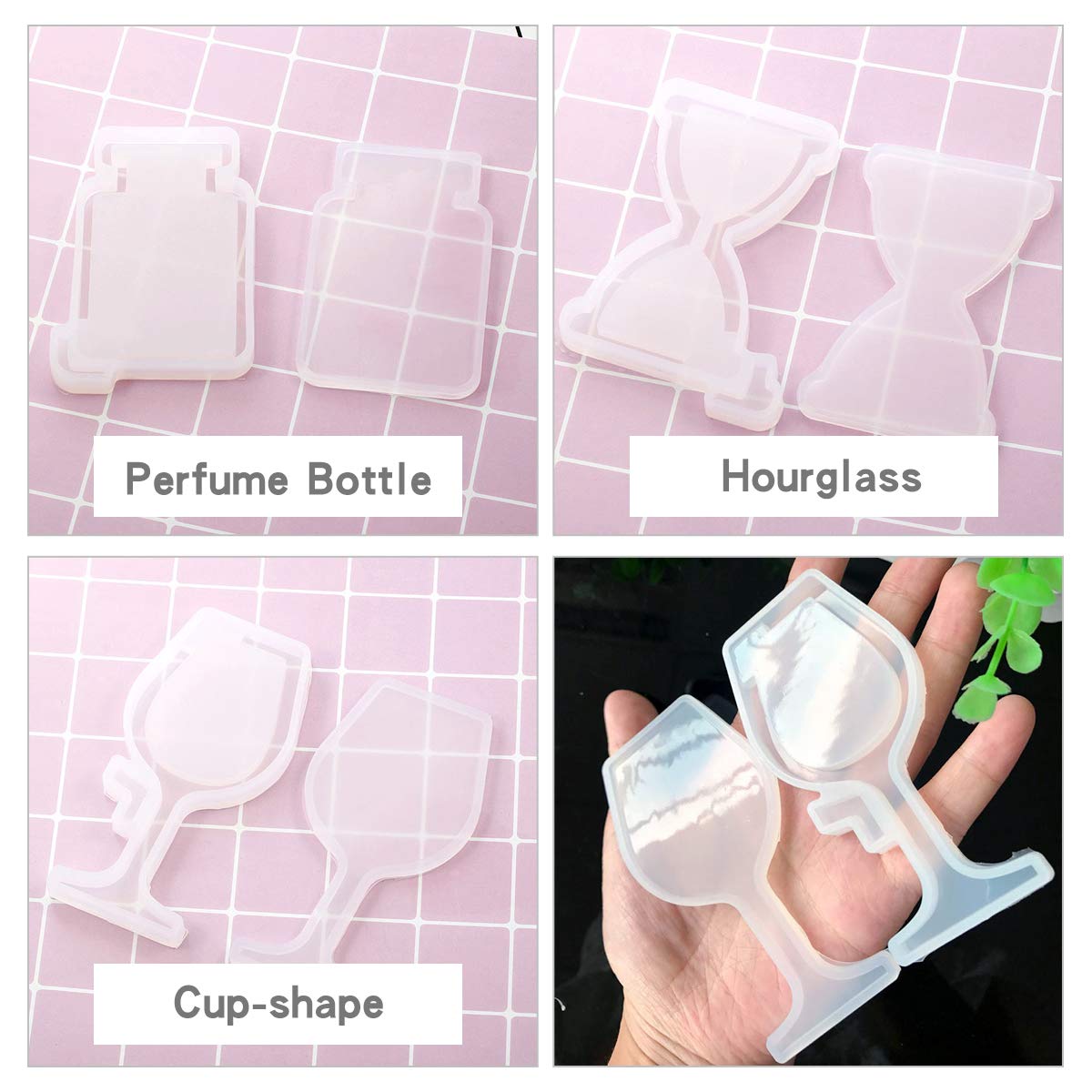 iSuperb 11Pcs Resin Shaker Mold DIY Quicksand Star Moon Cat Casting Epoxy Silicone Mold Heart Shaped Kawaii Resin Epoxy Jewelry Molds for Pendant Decoration Crafts