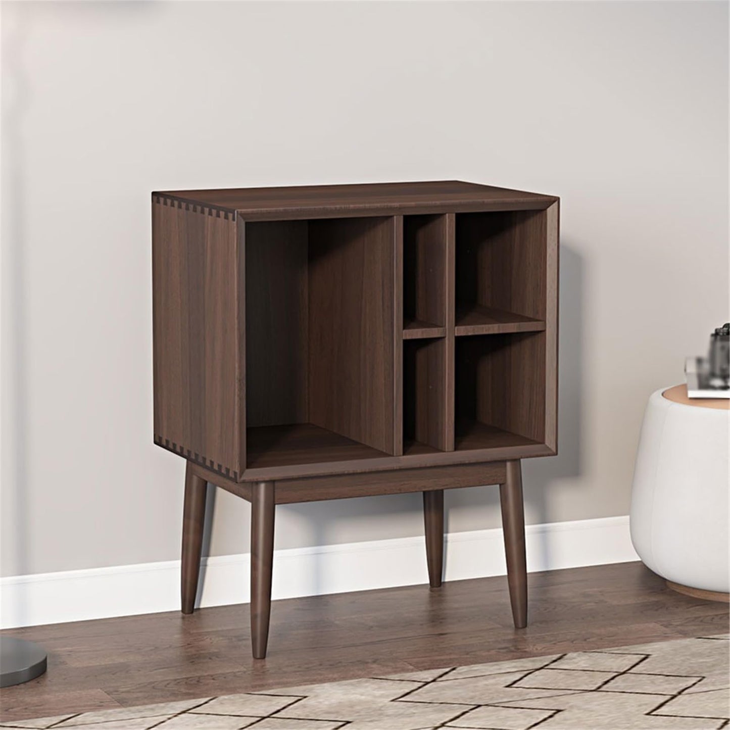 rG5iVb0 CD Storage Rack Retro Vinyl Record Cabinet Magazine Storage Bookcase Wooden Sofa Sideboard