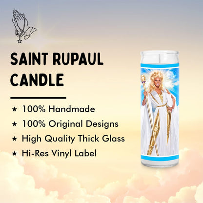 Drag Queen Celebrity Glass Jar Candle, Unscented Handmade Soy Wax Votive, Unique Gift for Pop Culture Fans
