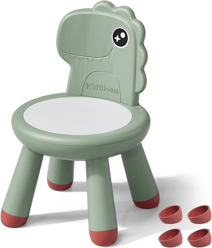 13, KidBloom Toddler Chair, Plastic Kids Dinosaur Chair, Anti-Slip Toddler Chairs for Table with Dinosaur Backrest