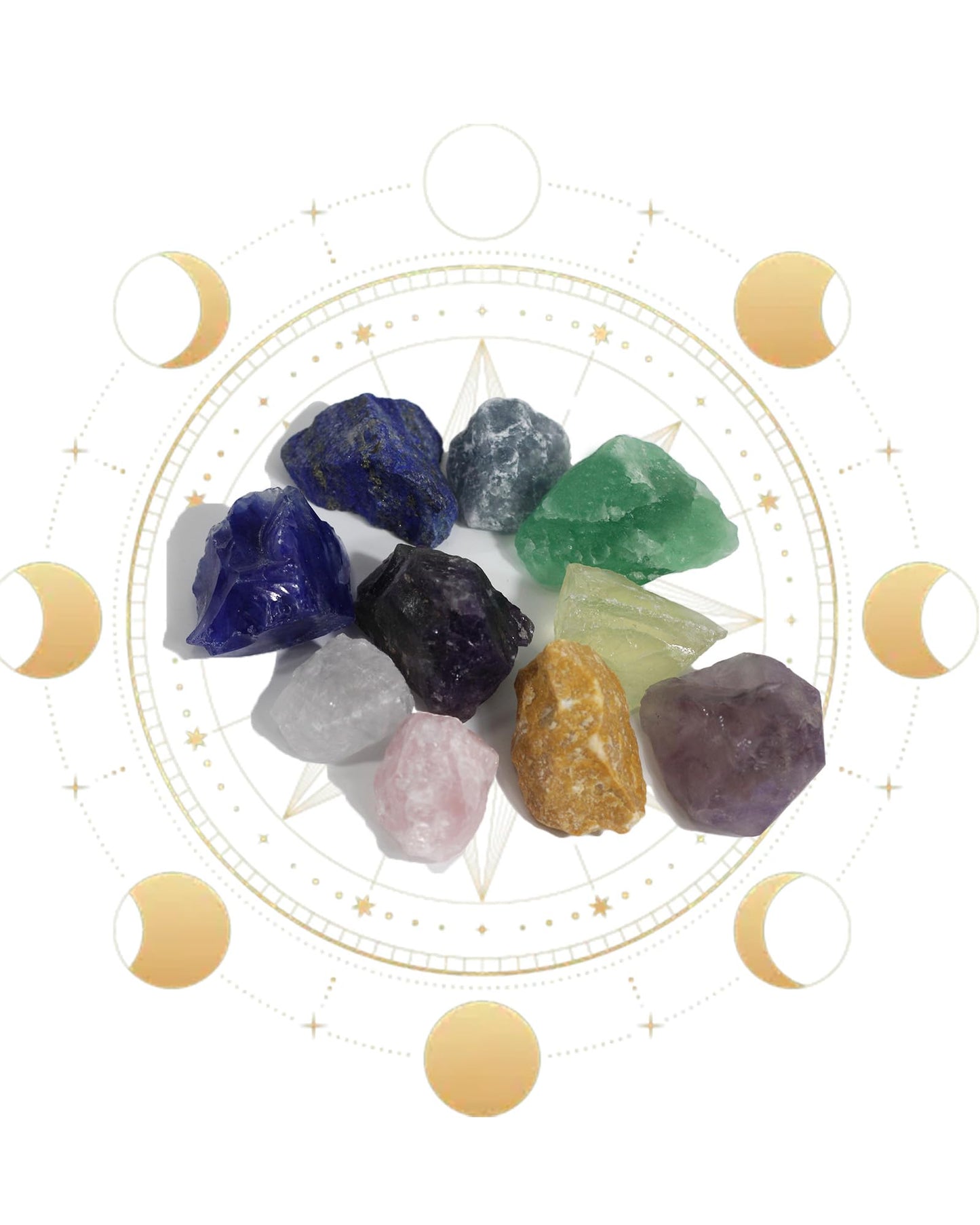 CRYSPAA 1.8"-2.5" Raw Crystals and Large 0.15lb -0.19lb Healing Stones, Rough Stone Cryatal Rock for Meditation, Cabbing, Decoration, Polishing, Wire Wrapping, Wicca & Reiki