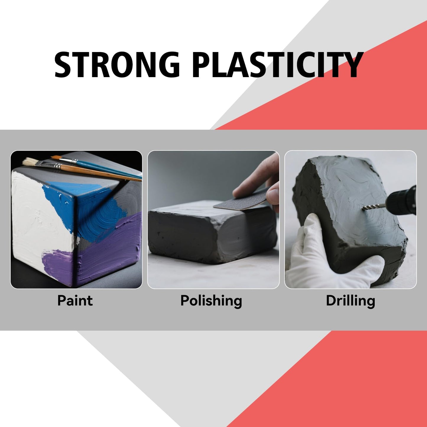 Epoxy Sculpt Clay, Self-Hardening Model Magic Sculpt Epoxy Clay, A&B 2 Part Epoxy Putty, Modeling Compound Sculpting Clays for Sculpting, Modeling, Repairing, Filling, Building, 1 Pound, Natural