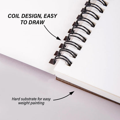 Deokke Sketchbook Top Spiral Bound Sketch Pad, 9 x 12 inch,100GSM Thick Paper,50 Sheets 100 Pages,Art Sketch Book Aesthetic Cute Drawing Writing Paper for Girls Women-Sun Moon
