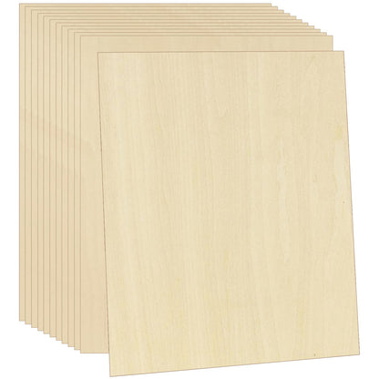 Unfinished Wood Pieces,12 Pcs Basswood Sheets 1/16,Thin Plywood Wood Sheets for Crafts,Perfect for DIY Projects, Painting, Drawing, Laser,Engraving,Burning and CNC Cutting(12x10Inchx2mm)