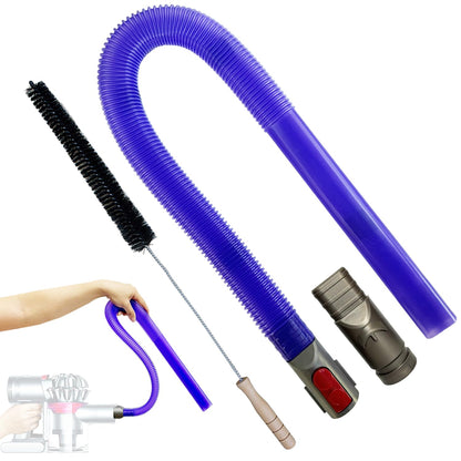 Vacuum Accessories & Attachment Compatible with Dyson V7 V8 V10 V11 V15 V6 DC58 DC59 - Dryer Vent Cleaner Kit & Refrigerator Condenser Coil Brush- Flexible Crevice Tool for Small Crevice