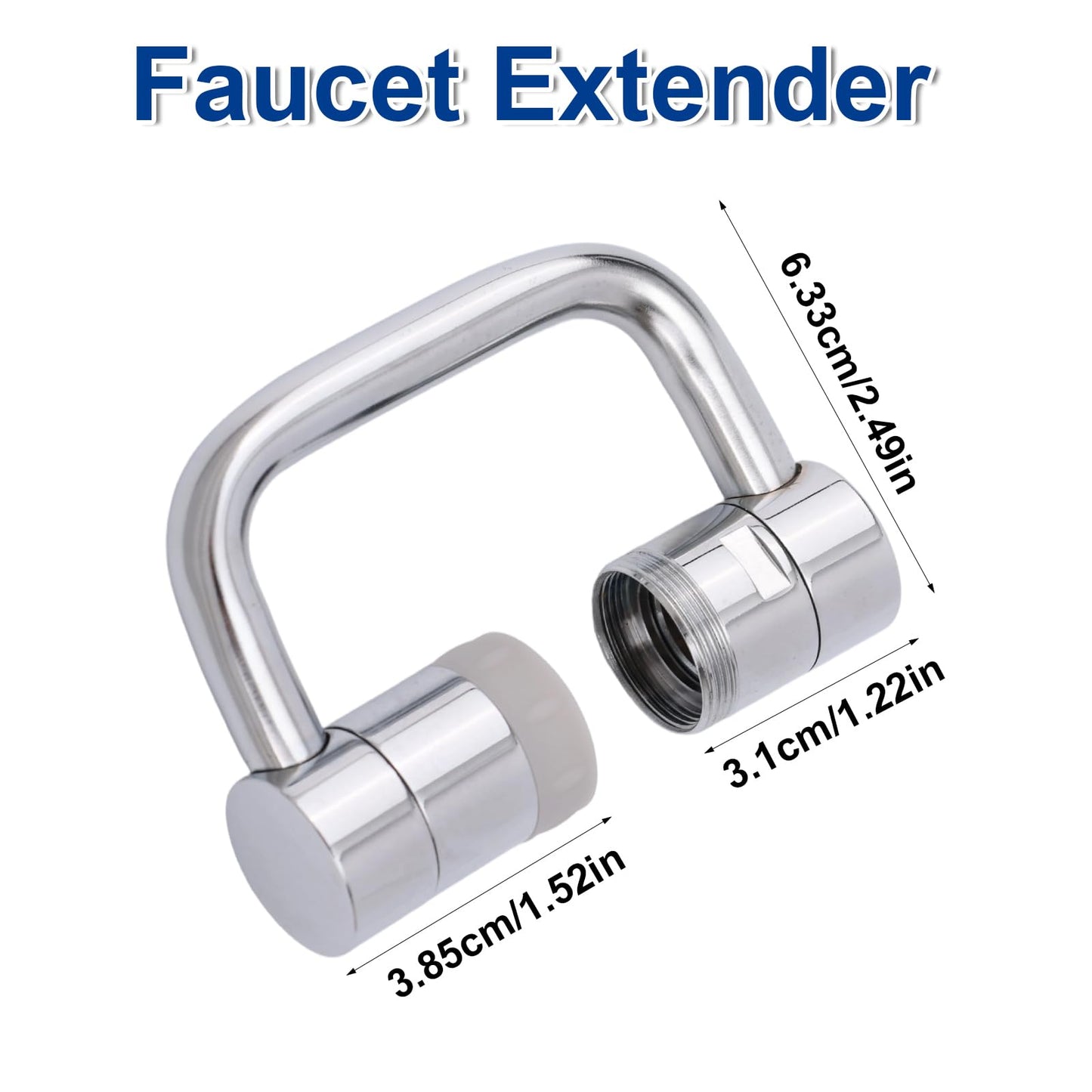 Universal Rotating Faucet Extender, 1080° Swivel Extension Sink Aerator with Dual Spray Modes & Adjustable Rotatable Robotic Arm, for Bathroom Kitchen 15/16'' Accessories & 55/64'' Threads Parts