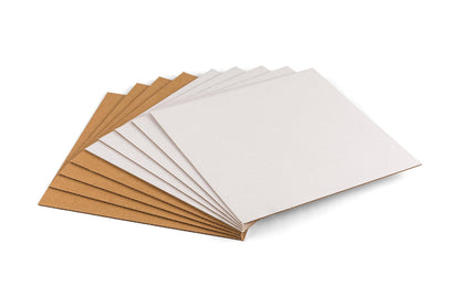 Kayritonz 12.5x12.5 inch Corrugated Cardboard Sheets - 12-inch LP Record Insert Pads for Shipping, Mailing, Packaging, Art Supplies, DIY Crafts, 1/8" Thick Protective Sheets, One-Side White, 25 PCS