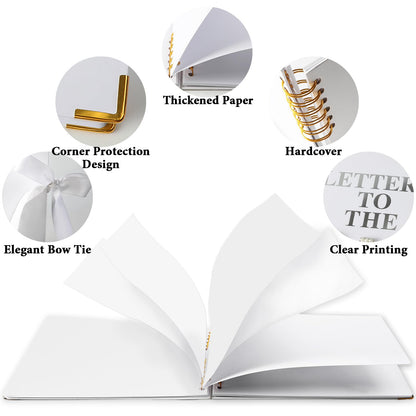 Letters to The Bride Scrapbook - 12.2 Inch Large Wedding Guest Book with PU Leather Cover - DIY Memory Book Kit for Bridal Shower Gift and Anniversary - Personalized Vow Journal with Stickers