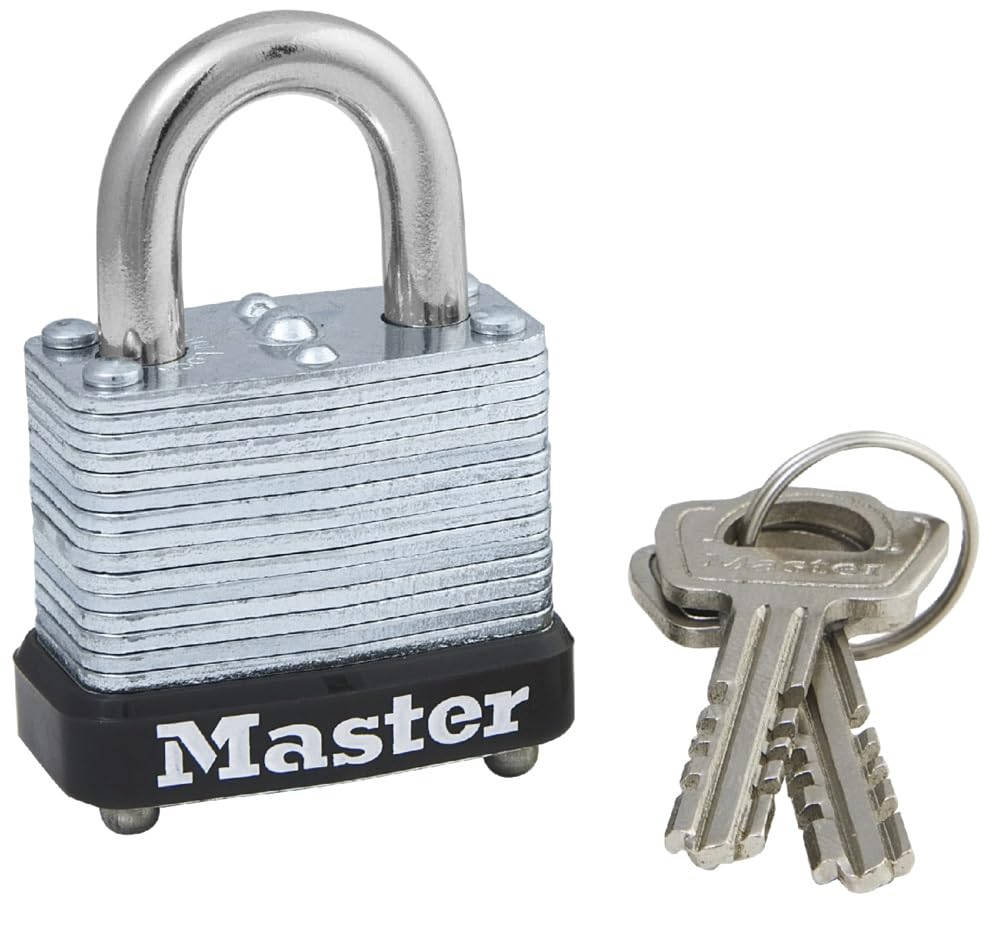 Master Lock 105D Laminated Steel Warded Padlock, 1 Count (Pack of 1) 1-1/8" Wide, 105D