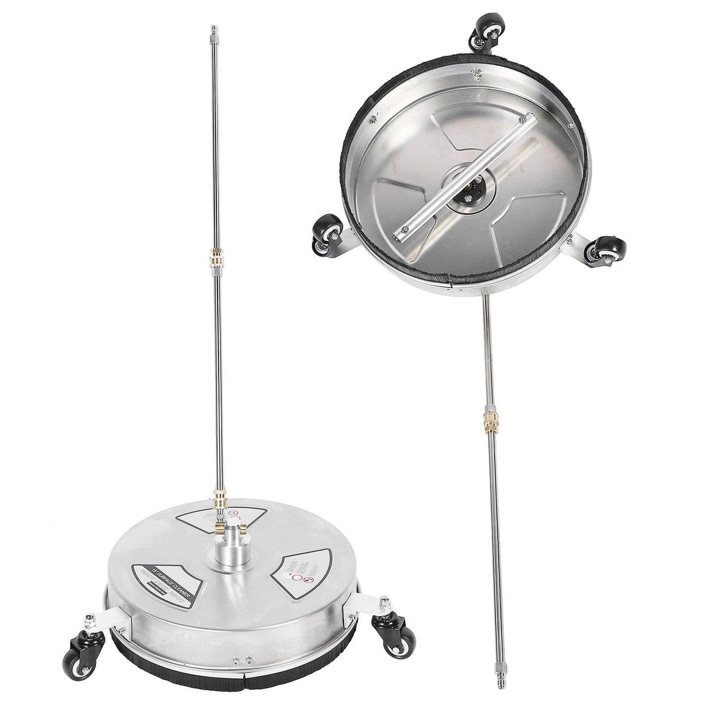 TIKATARER 15 Inch Pressure Washer Surface Cleaner, Stainless Steel Power Washer Accessory with 4 Wheels & 1/4 Quick Connect, Ideal for Driveways Sidewalks Patios, 4000 PSI