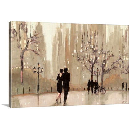 CANVAS ON DEMAND An Evening Out Neutral Canvas Wall Art Print by Julia Purinton, Contemporary, Figurative, Home Decor, Woman, Figurative Artwork,60" x40in