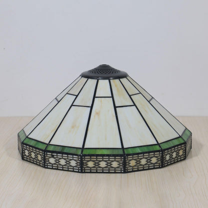Errzom Tiffany Lamp Shade 16 Inches Wide Accessories Replacement Only Yellow Stained Glass Mission Style Lampshade for Table Lamp Pendant Light Floor Lamp