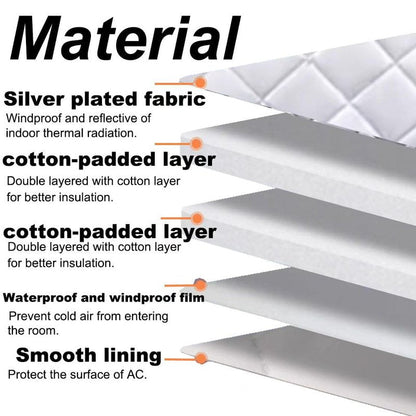 CHICHIBEBE Thickened Window Air Conditioner Cover Silver - Windproof Waterproof Insulated - AC Cover for Window AC Units Universal Cold air Block(XX-Large)