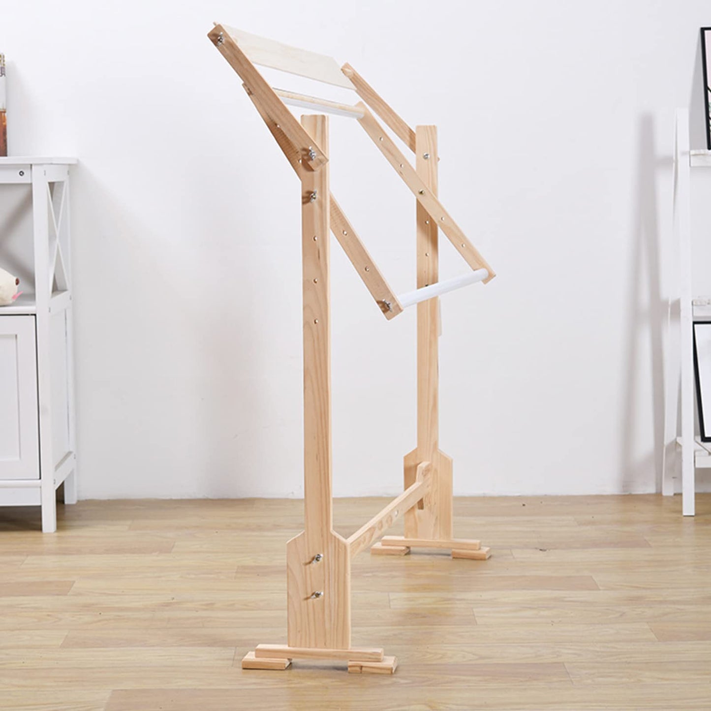 Embroidery Hoops Stand, 360 Degree Adjustable Embroidery Stand,Cross Stitch Frame Stand,Wooden Frame Cross Stitch Floor Stand for Cross Stitch Needlework Art Craft Sewing