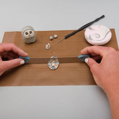 Polyform Sculpey Tools Oven-Safe Work Mat, Reusable silicone non-skid mat, polymer oven bake clay tool, 7.75” H x 13” W, great for all skill levels and craft projects, Medium