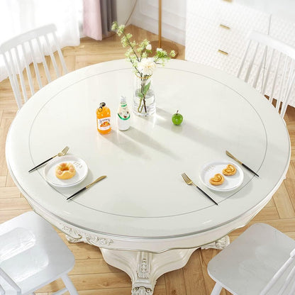 28 Inch PoPoTo Dia Clear Round Table Cover Protector Mat Sofa Side Dining Coffee End Tabletop Protector PVC Plastic