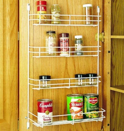 565-14-52 14" Rev-A-Shelf Door Mount Spice Rack - White/Wire