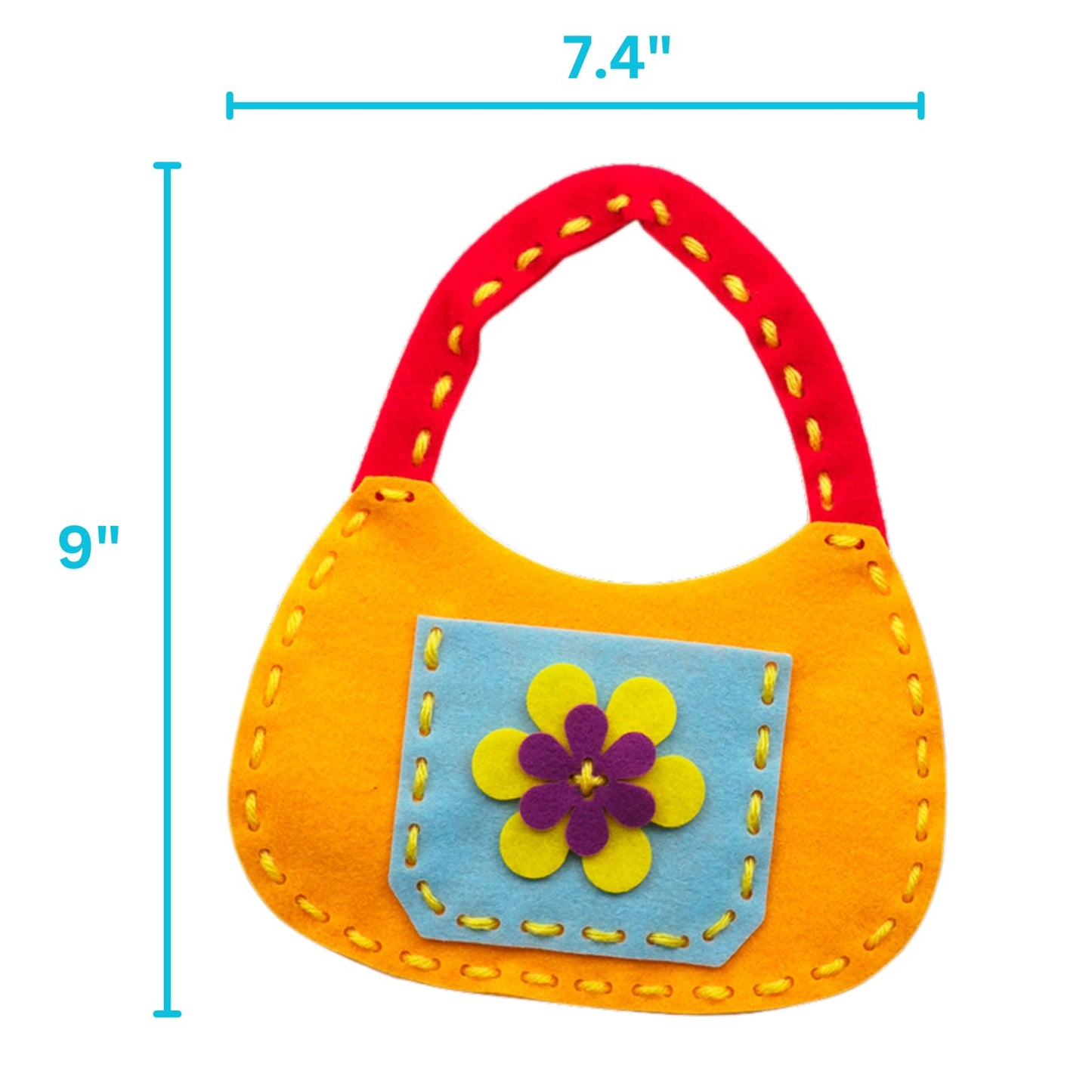 Serabeena Sewing Kit for Kids - Sew Your Own Felt Bags with Handles | Beginner Craft Kit Ages 6-8 | 6 Screen-Free No-Mess DIY Sewing Projects & Accessories
