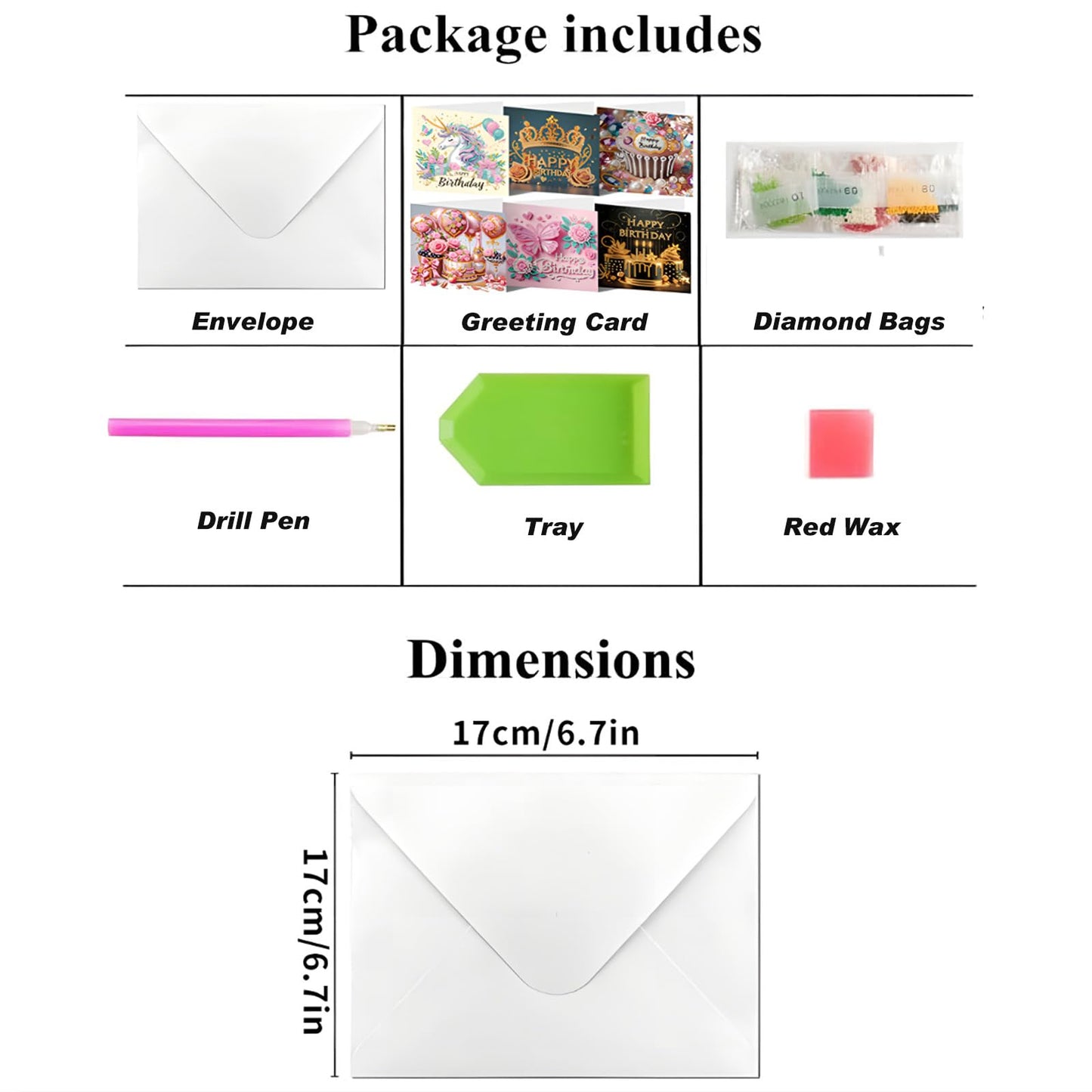 ACSAUMMY Diamond Painting Birthday Cards with Envelopes 6pcs Crown Diamond Art Greeting Cards Kits for Adults 5D Gem Arts Happy Birthday Greeting Cards DIY Arts Crafts For Family Friend Birthday Gifts