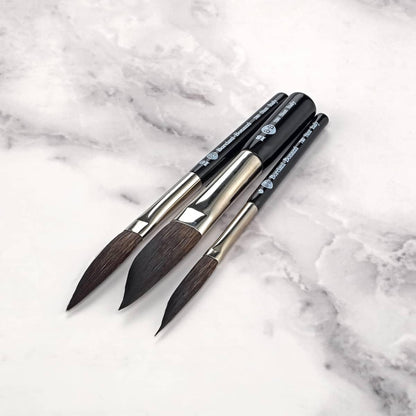 Borciani e Bonazzi Hidro Synthetic Sword Striper Liner Brushes for Fine Lines & Lettering - Sizes 18 - Extra Short Handle, Handcrafted in Italy, Cruelty-Free