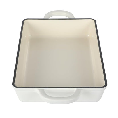 Crock-Pot Artisan 13" Enameled Cast Iron Lasagna Pan – Matte Linen White, Durable Oven Safe Bakeware