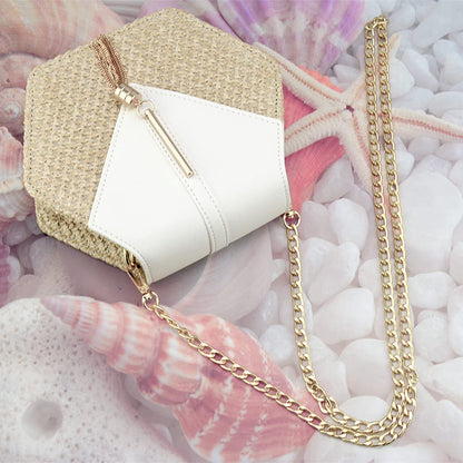 Bausweety Straw Crossbody Bag Summer Beach Shoulder Bag for Women