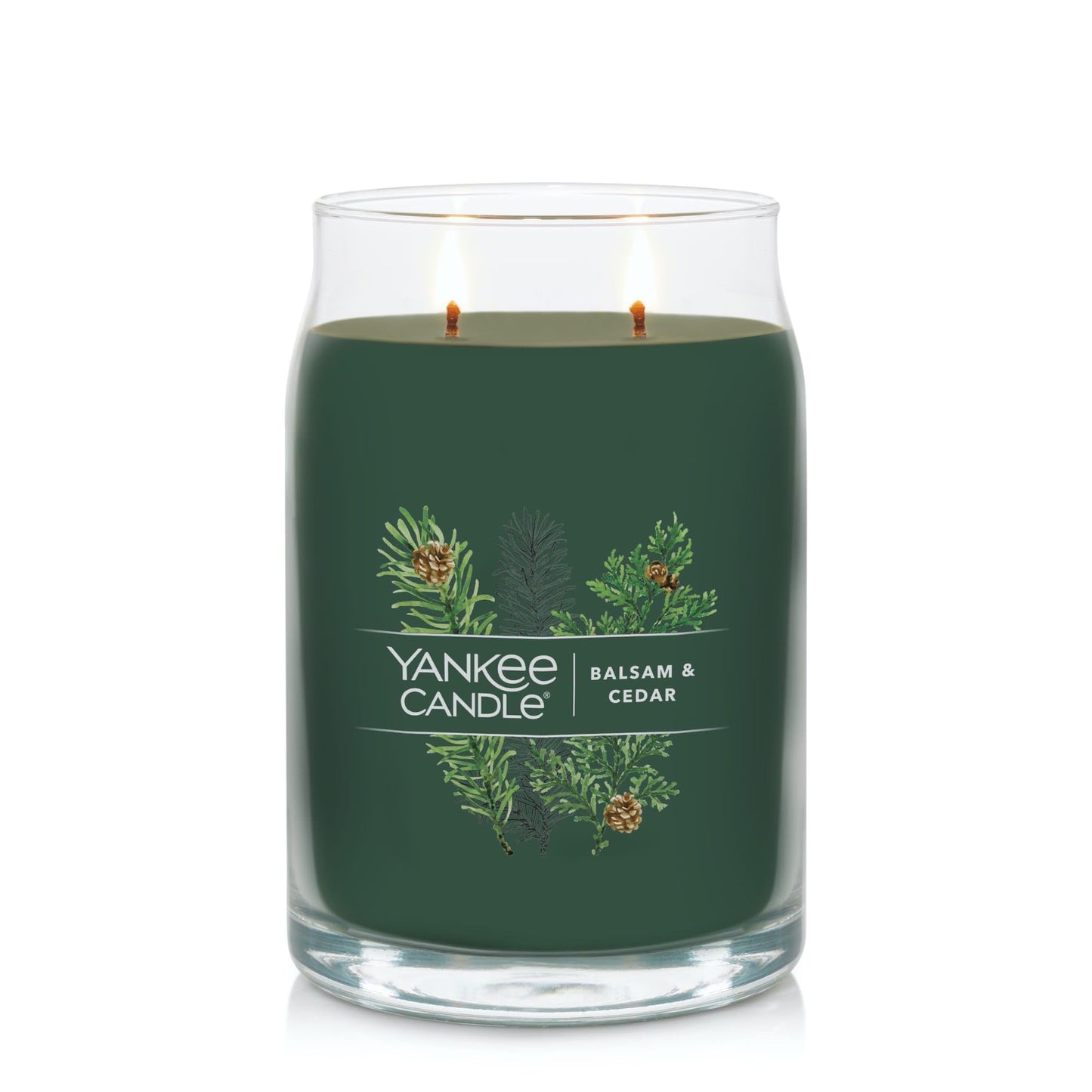 Yankee Candle Balsam & Cedar Scented Signature 20oz Large Jar 2-Wick Candle Over 60 Hours of Burn Time