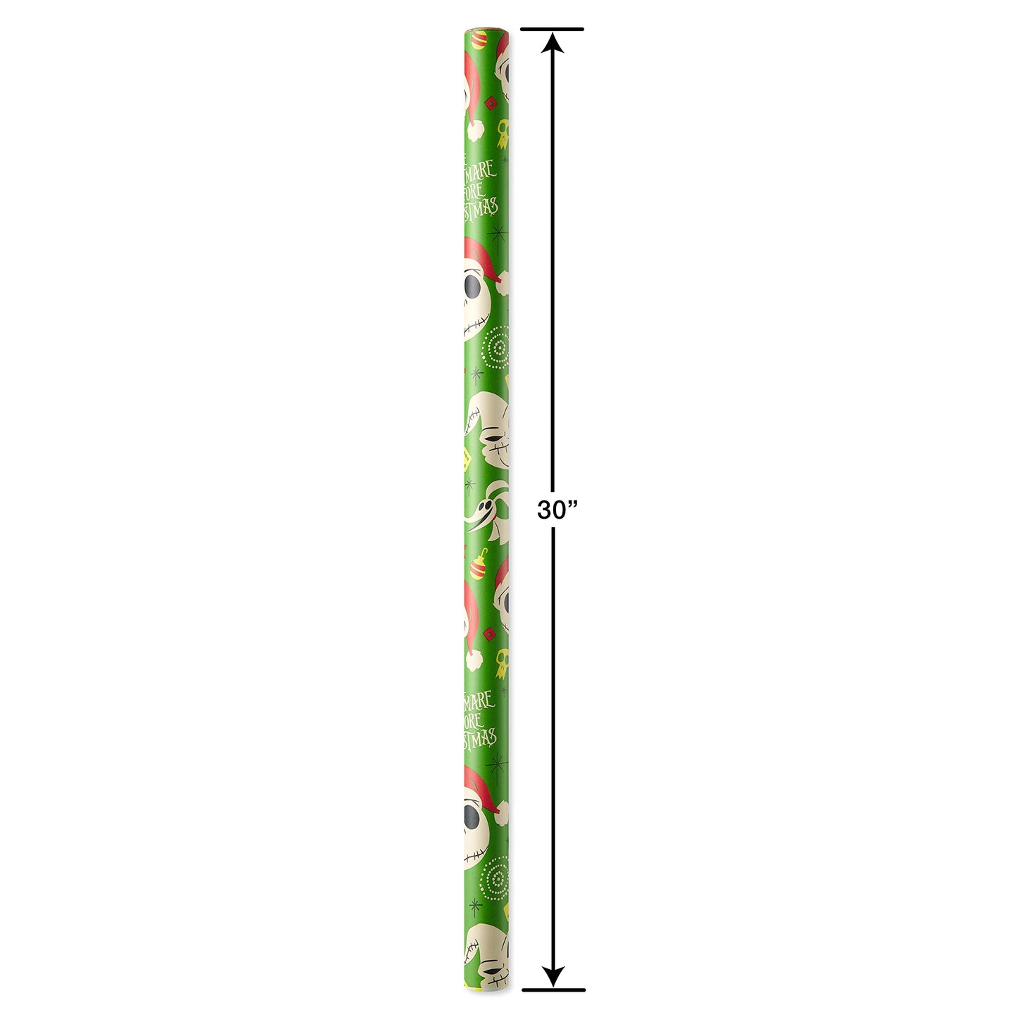 American Greetings Nightmare Before Christmas Christmas Wrapping Paper Rolls, Black and Red Holiday Gift Wrap (105 sq. ft., 3 Rolls-30 in. x 14 ft., Cut Lines) Jack Skellington, Oogie Boogie, Cosmo