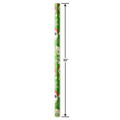 American Greetings Nightmare Before Christmas Christmas Wrapping Paper Rolls, Black and Red Holiday Gift Wrap (105 sq. ft., 3 Rolls-30 in. x 14 ft., Cut Lines) Jack Skellington, Oogie Boogie, Cosmo