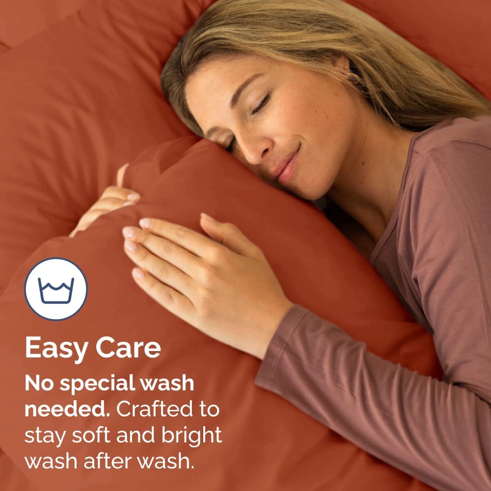 Skiennix Standard Pillow Cases Set of 2 - Soft Hotel Quality, Wrinkle-Free & Stain Resistant - Terracotta
