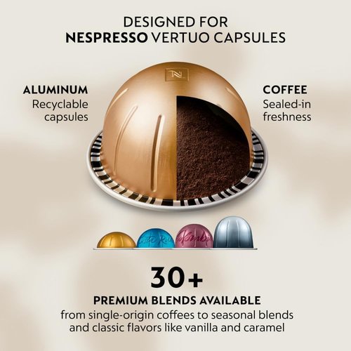De'Longhi Nespresso Vertuo Next Coffee & Espresso Maker - Sleek Design, Versatile Brewing Options