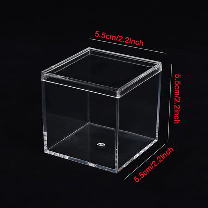 Acrylic Box with Lid, 4 Pack Small Square Container 2.2x2.2x2.2 Inch for Candy, Pill, and Tiny Jewelry Storage