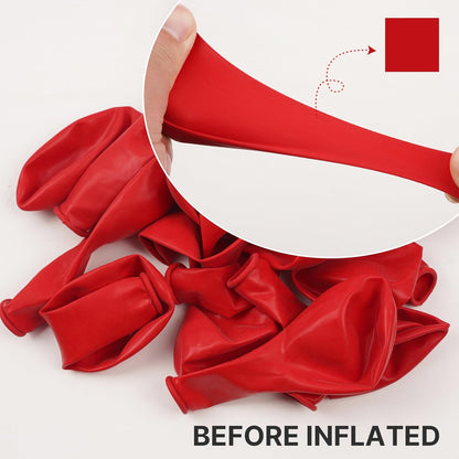 PartyWoo Red Helium Balloons - 100pcs 12 Inch for Birthday, Graduation & Celebrations