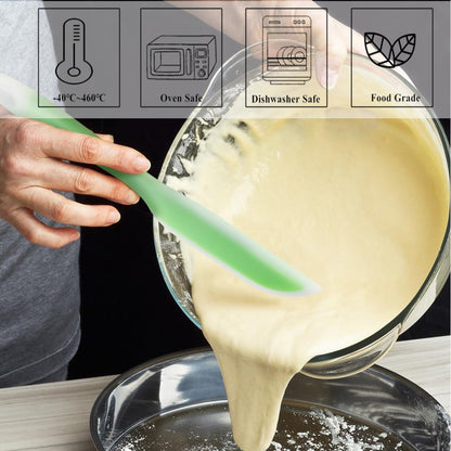 Nonstick Silicone Knife Shaped Flexible Kitchen Spatula Scraper Turner - Green