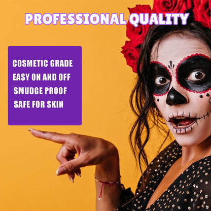 Professional Face Paint Kit, Bowitzki 12 Colors Non Toxic Hypoallergenic Water Based FDA Compliant Professional Halloween Makeup Body Face Painting Colors