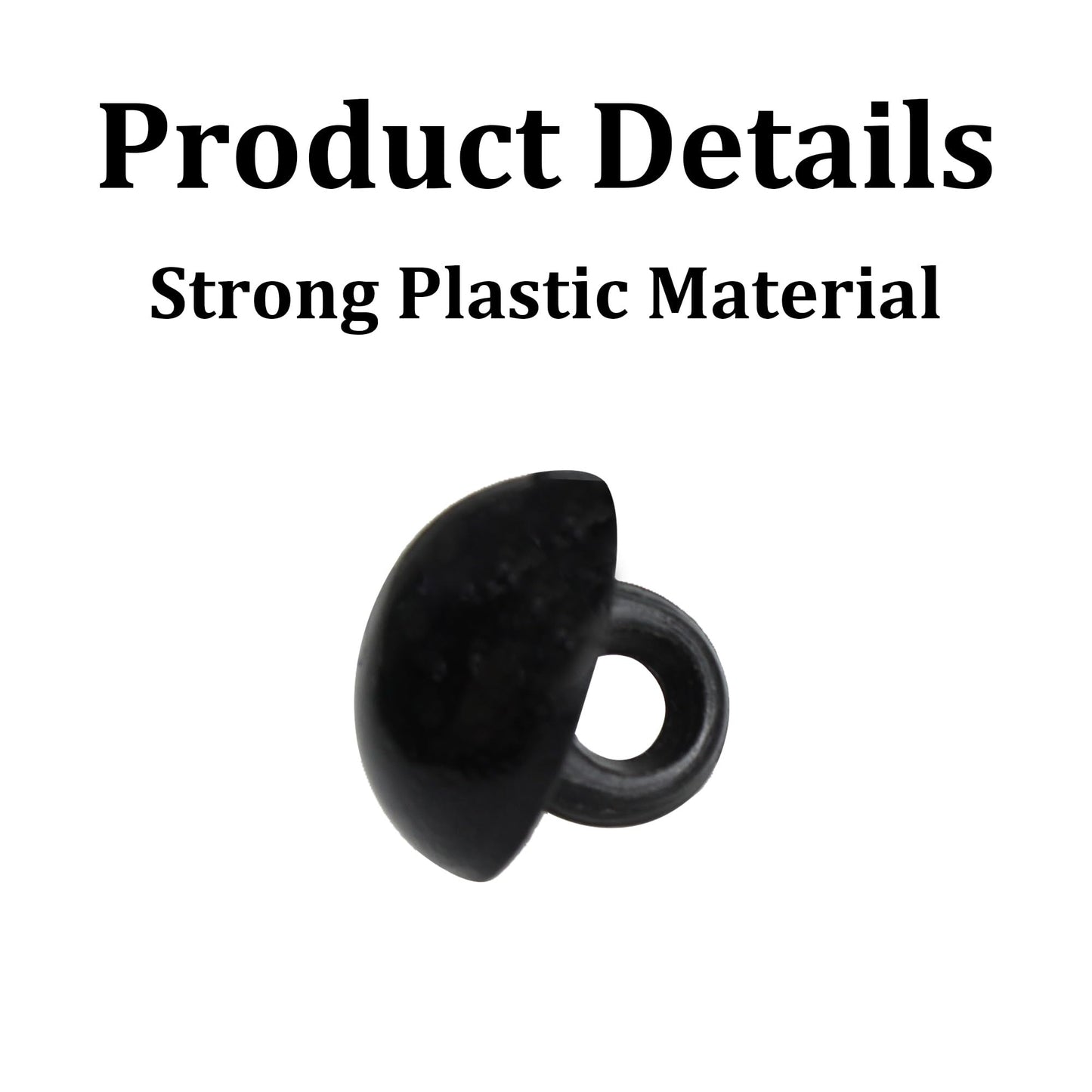 pson 100PCS Black Plastic Safety Eyes, 9mm Sewing On Mushroom Domed Buttons Craft Eyes for Crochet Animal Toys, Teddy Bear, Puppet & Plush Doll Making