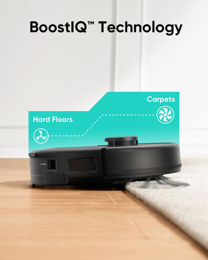 eufy Renewed L60 Robot Vacuum with Self Empty Station, Hair Detangling Technology, Up to 60 Days Hands Free Cleaning, 5,000 Pa Suction, Remove Hair, Dust