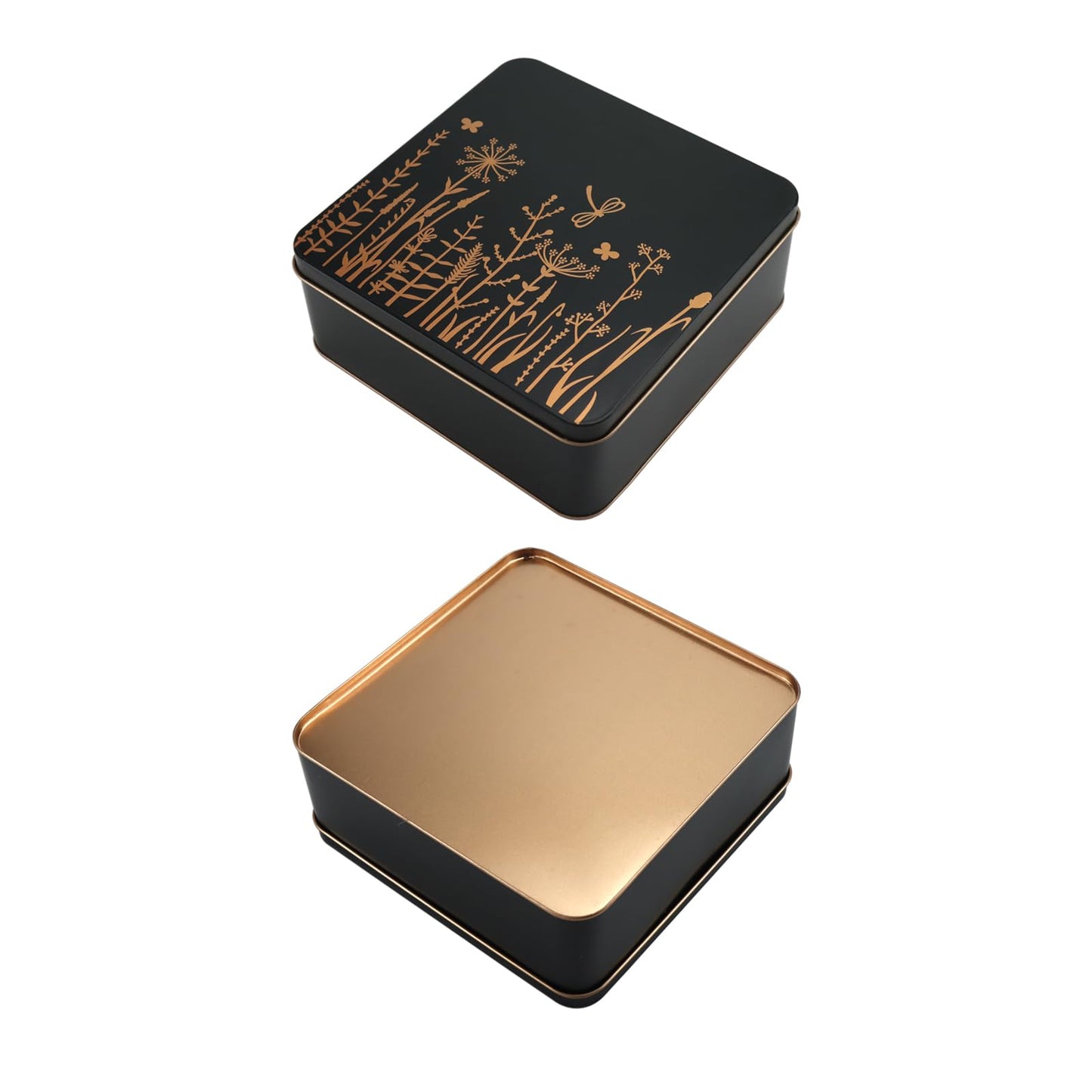 PHILPETY Decorative Storage Box Rural Tin Gift Box Tinplate Candy Cookie Jars Square Storage Containers with Lids for Chocolate Candy Tea Coffee Cosmetics Jewelry Photos Gift Case 3Pcs