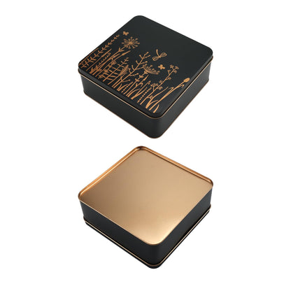 PHILPETY Decorative Storage Box Rural Tin Gift Box Tinplate Candy Cookie Jars Square Storage Containers with Lids for Chocolate Candy Tea Coffee Cosmetics Jewelry Photos Gift Case 3Pcs