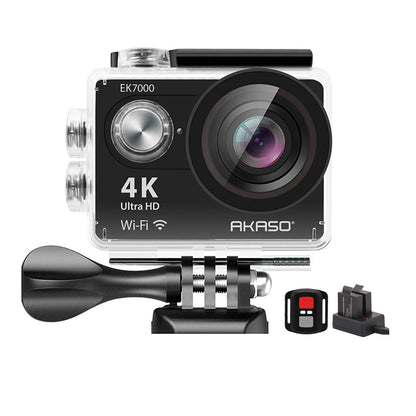 AKASO EK7000 4K Action Camera Ultra HD Underwater Camera 170 Degree Wide Angle 98FT Waterproof Camera Remote Control Black